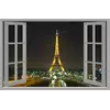 Наклейка інтер'єрна Вікно з видом на нічний Париж 150х98 см (2705225)