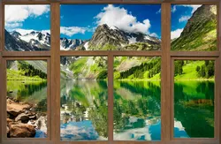 Наклейка інтер'єрна Вікно з видом на гори 150х98 см (2705227)