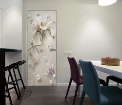 Наклейка на двери декоративная виниловая Цветы 103х210 см (2160320201269)