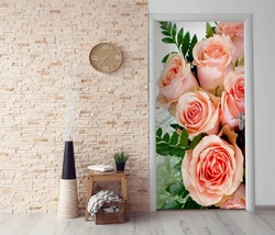 Наклейка на двери декоративная виниловая Розы 103х210 см (83081923)