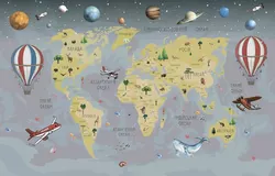 Мапа світу на українській мові із планетами 150*98 см