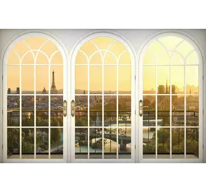 Наклейка інтер'єрна Вікно з видом на Париж 150х98 см (27052210)