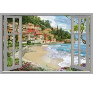 Наклейка інтер'єрна Вікно з видом на пляж 150х98 см (2705226)