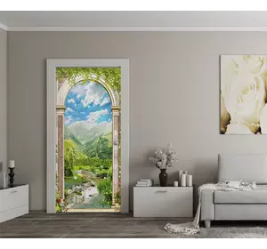 Наклейка інтер'єрна на двері Арка з видом на гори 104х210см 577271302